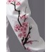 Mens Japanese Cherry Blossoms Print Loose Drawstring Waist Pants