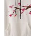 Mens Japanese Cherry Blossoms Print Patchwork Kangaroo Pocket Hoodies