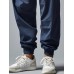 Mens Japanese Floral Embroidered Loose Drawstring Waist Pants