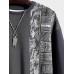 Mens Japanese Vintage Pattern Patchwork Crew Neck Pullover Sweatshirts
