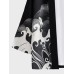 Mens Japanese Wave Print Open Front Loose 3/4 Sleeve Kimono