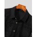 Mens Lace Patchwork Lapel Short Sleeve Shirt