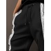 Mens Monochrome Ethnic Pattern Patchwork Loose Drawstring Waist Pants