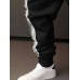 Mens Monochrome Ethnic Pattern Patchwork Loose Drawstring Waist Pants