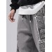 Mens Monochrome Ethnic Pattern Patchwork Loose Drawstring Waist Pants