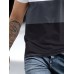 Mens Mountain Print Color Block Patchwork Short Sleeve T-Shirts