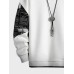 Mens Newspaper Print Patchwork Crew Neck Pullover Sweatshirts