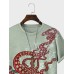 Mens Octopus Print Crew Neck Short Sleeve T-Shirts