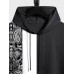 Mens Patchwork Ethnic Pattern Sleeveless Hooded Tanks