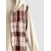 Mens Plaid Patchwork Long Sleeve Drawstring Hooded Shirts