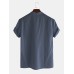 Men's Retro Solid Linen Cotton Shirts Casual Summer Soft Cool Tops Blouse Tee US