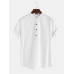 Men's Retro Solid Linen Cotton Shirts Casual Summer Soft Cool Tops Blouse Tee US