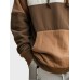 Mens Smile Color Block Patchwork Kangaroo Pocket Drawstring Hoodies