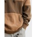 Mens Smile Color Block Patchwork Kangaroo Pocket Drawstring Hoodies