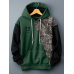 Mens Smile Ethnic Floral Print Patchwork Kangaroo Pocket Drawstring Hoodies