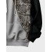 Mens Smile Ethnic Floral Print Patchwork Kangaroo Pocket Drawstring Hoodies