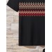 Mens Smile Ethnic Geometric Print Crew Neck Short Sleeve T-Shirts