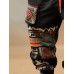 Mens Smile Ethnic Geometric Print Patchwork Loose Drawstring Pants