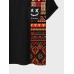 Mens Smile Ethnic Geometric Print Patchwork Short Sleeve T-Shirts