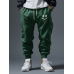 Mens Smile Face Print Drawstring Waist Loose Cargo Pants