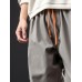 Mens Smile Face Print Flap Pocket Drawstring Waist Cargo Pants