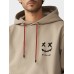 Mens Smile Face Print Kangaroo Pocket Casual Drawstring Hoodies