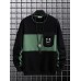 Mens Smile Face Print Patchwork Crew Neck Pullover Sweatshirts