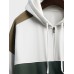 Mens Smile Face Print Patchwork Half Zip Drawstring Hoodies