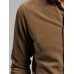 Mens Solid Button-Down Collar Casual Long Sleeve Shirts