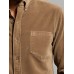 Mens Solid Button-Down Collar Casual Long Sleeve Shirts