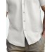 Mens Solid Casual Lapel Collar Short Sleeve Shirts