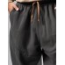 Mens Solid Casual Loose Drawstring Waist Sweatpants With Pocket