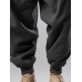 Mens Solid Casual Loose Drawstring Waist Sweatpants With Pocket