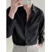 Mens Solid Chest Pocket Casual Long Sleeve Shirt