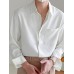 Mens Solid Chest Pocket Casual Long Sleeve Shirt