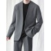 Mens Solid Collarless Casual Long Sleeve Blazer