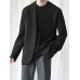 Mens Solid Collarless Casual Long Sleeve Blazer