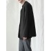 Mens Solid Collarless Casual Long Sleeve Blazer