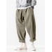 Mens Solid Color Loose Casual Pants With Pocket