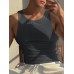 Mens Solid Crew Neck Rib-Knit Sleeveless Tank Top