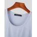 Mens Solid Crew Neck Rib-Knit Sleeveless Tank Top