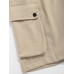 Mens Solid Flap Pocket Cotton Casual Drawstring Cargo Shorts