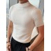 Mens Solid Half-Collar Short Sleeve T-Shirt