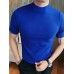Mens Solid Half-Collar Short Sleeve T-Shirt