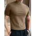 Mens Solid Half-Collar Short Sleeve T-Shirt