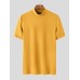 Mens Solid Half-Collar Short Sleeve T-Shirt