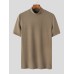 Mens Solid Half-Collar Short Sleeve T-Shirt