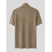 Mens Solid Half-Collar Short Sleeve T-Shirt