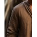 Mens Solid Half Button Casual Long Sleeve Henley Shirts