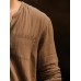 Mens Solid Half Button Casual Long Sleeve Henley Shirts